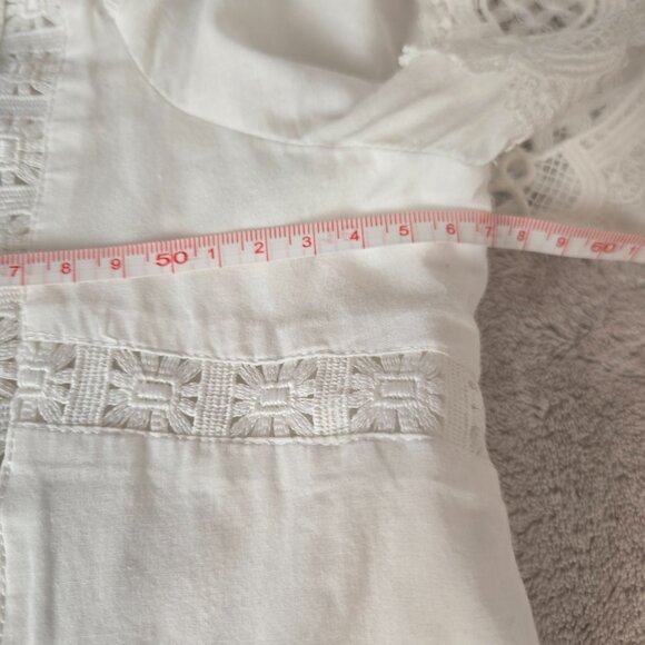 Eri + Ali White Lace Boho Prairie Dress Puff Sleeve Midi Cottagecore  L/XL - Picture 13 of 14